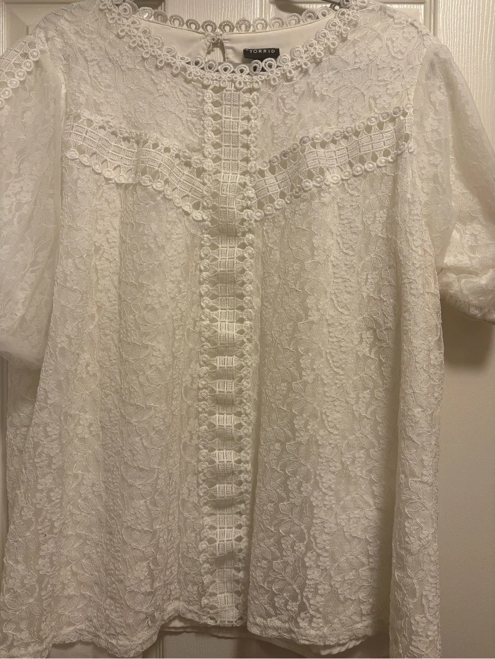 Torrid Ivory Lace Crochet Top - Picture 3 of 5